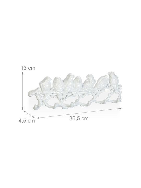 Relaxdays Wall Hanger White 13x4.5cm