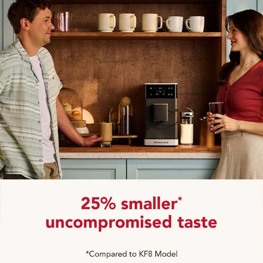 Kitchenaid KF4 Αυτόματη Μηχανή Espresso Πίεσης 15bar για Cappuccino με Μύλο Άλεσης Matte Black 5KES8454BBM