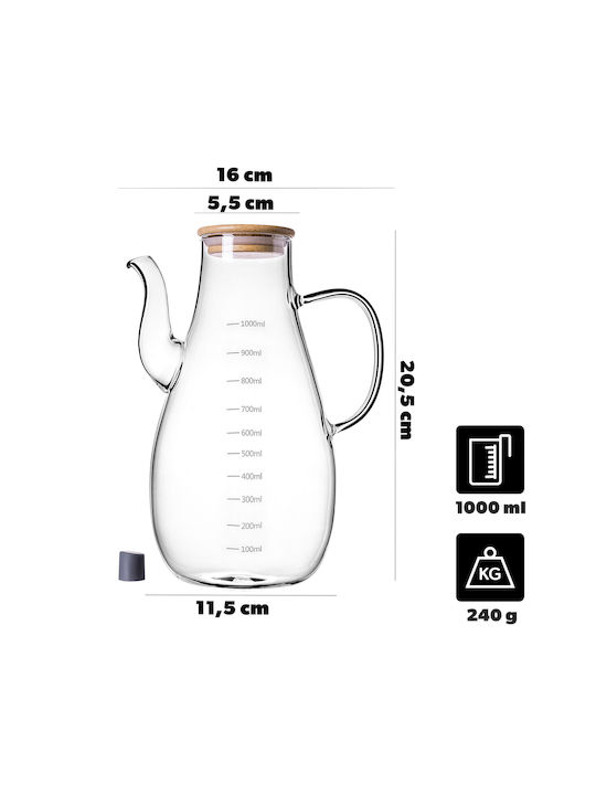 Kadax Glass Oil Can with Flow 1000ml