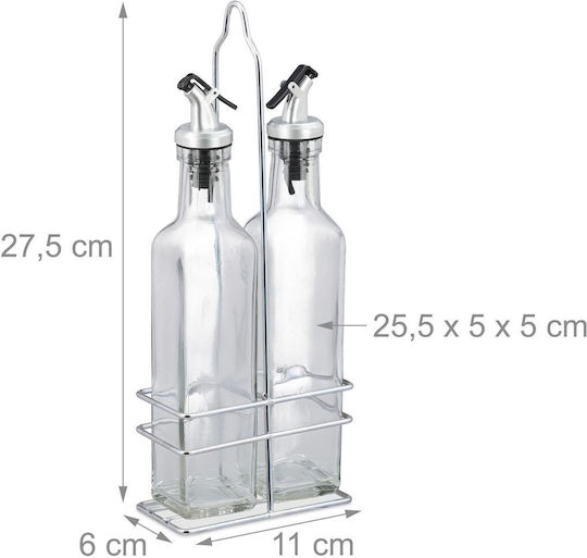 Relaxdays Glass Oil & Vinegar Dispenser Set with Flow