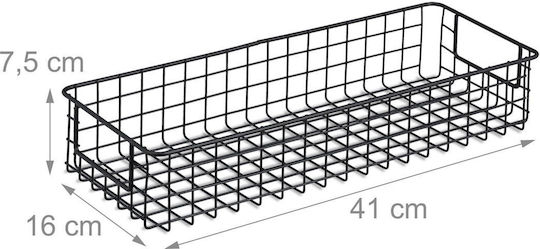 Relaxdays Set Dekorative Körbe Metallisch Schwarz 7,5x16x41cm 3 Stück