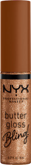 NYX Professional Makeup Butter Gloss Bling! Lip Gloss 04 Pay Me In Gold 8ml