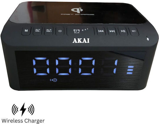Akai Home Επιτραπέζιο Ψηφιακό Ρολόι με Ξυπνητήρι, Ραδιόφωνο και Ασύρματη Φόρτιση APRC-1000 Akai Home Επιτραπέζιο Ψηφιακό Ρολόι με Ξυπνητήρι, Ραδιόφωνο και Ασύρματη Φόρτιση APRC-1000