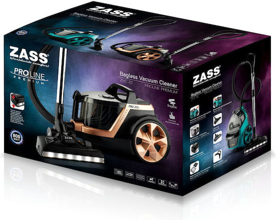 Zass ZVC 22 Staubsauger 800W mit Beutellos 3.1lt Rosa