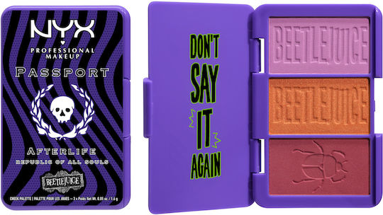 NYX Professional Makeup Beetlejuice Afterlife Passport Παλέτα με Ρουζ Afterlife Passport 6gr