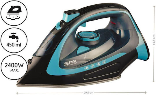 First Austria Dampfbügeleisen 2400W mit Keramiksohle und kontinuierlicher Dampfabgabe 20g/min