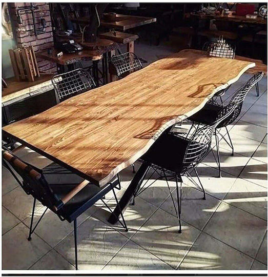 Ausziehbarer Esszimmer- und Küchentisch aus Massivholz und Metall Braune 80x180cm