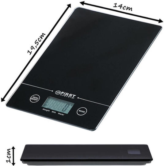 First Austria Ψηφιακή Ζυγαριά Κουζίνας έως 5kg Black