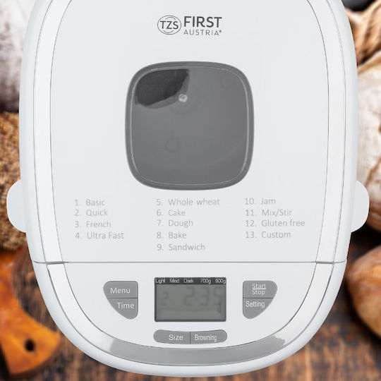 First Austria Bread Maker 550W with Container Capacity 900gr and Baking Programs