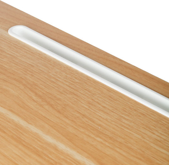Schreibtisch Holz White mit Metallbeinen & verstellbarer Höhe 60x38x66.5cm