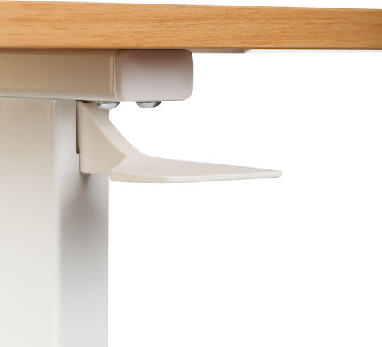 Schreibtisch Holz White mit Metallbeinen & verstellbarer Höhe 60x38x66.5cm