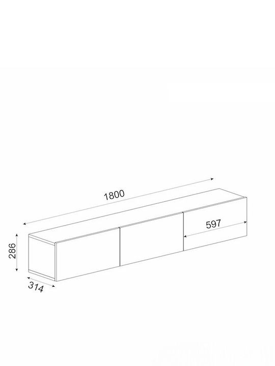 TV-Ständer mit LED-Beleuchtung Braune M180xT31xH28cm