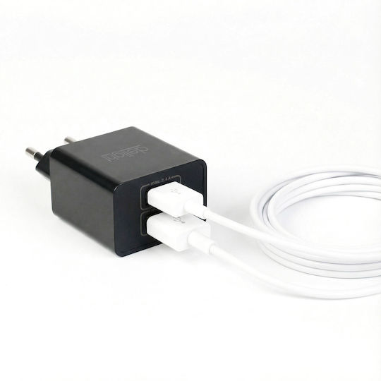 Alista Home Incarcator Fara Cablu cu 2 Porturi USB-A Negru (GLB_55039-2BK)