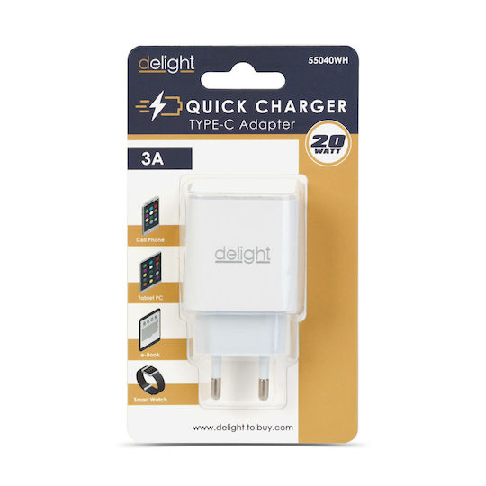 Alista Home Incarcator Fără Cablu cu Port USB-C 20W Power Delivery Alb (GLB_55040WH)