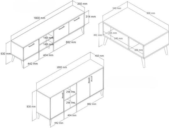 Set Mobilier STE-020162-P20162 3 Bucăți
