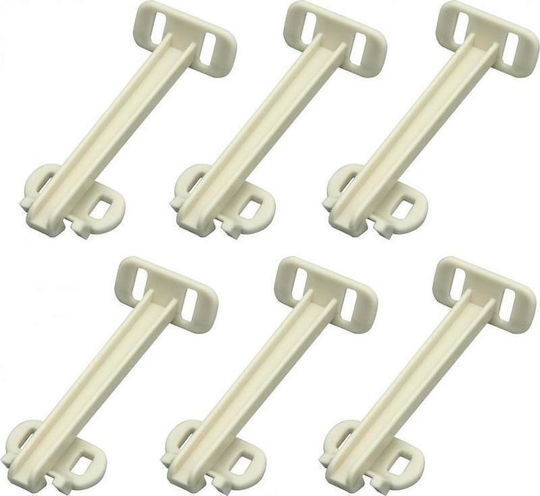 Olympia Cabinet & Drawer Lock with Screws, βιδωτό, βιδωτο made of Plastic in White Color 3.3x3.3cm 6pcs