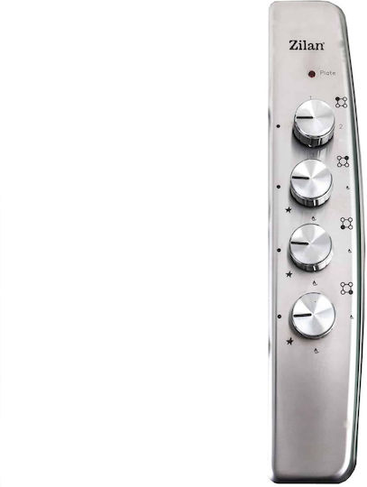 Plită Gaz Lichid și Electricitate Autonomă Inox 58x50cm Argintie