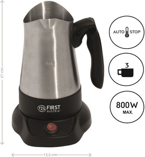 First Austria Electric Greek Coffee Pot 800W with Capacity 350ml Inox
