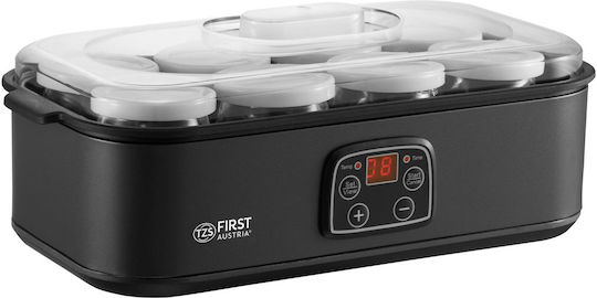 First Austria Yogurt Maker with Jars and Digital Display 1.52lt Black 25W