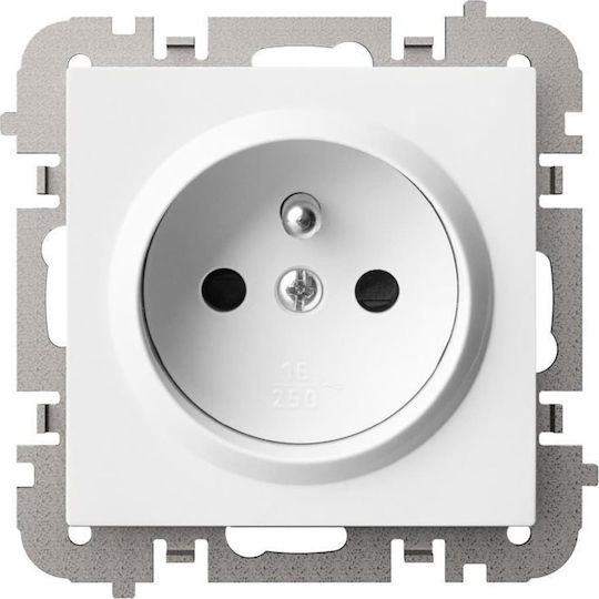 Elektro Plast Μονή Πρίζα Ρεύματος Λευκή