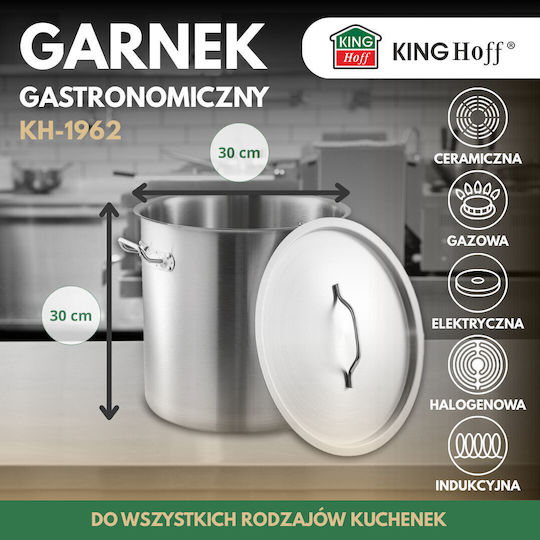 KING Hoff Κατασαρόλα Επαγγελματική Χωρητικότητας 21lt με Διάμετρο 1εκ. και Ύψος 30εκ.