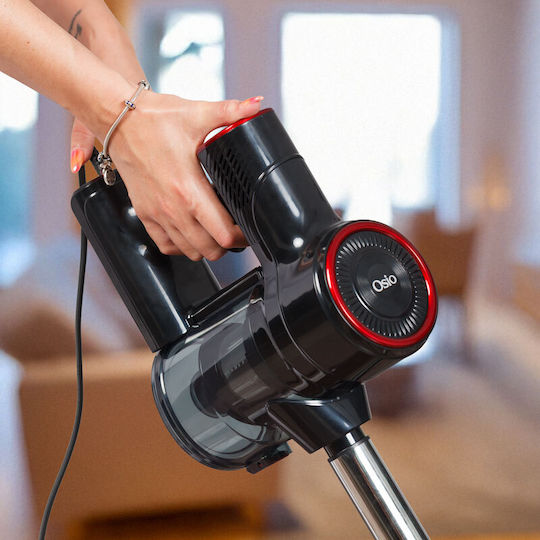 Osio Electric 2 in 1 Stick & Handheld Vacuum 600W Red OVC-4410