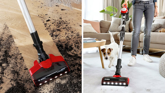Bosch Unlimited 7 ProAnimal Прахосмукачка 2 в 1 Stick & Ръчна Червено