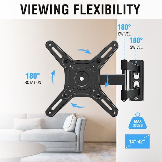 Osio OSM-7833 Wall TV Mount up to 42" Black