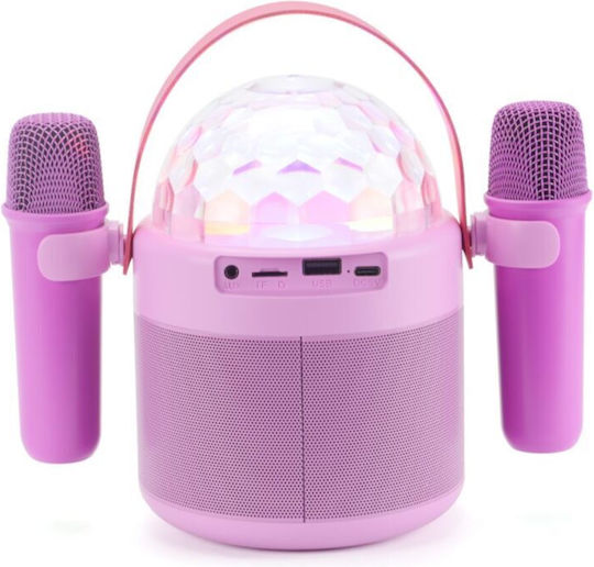 Akai Proffesional Ηχείο Karaoke με Ασύρματα Μικρόφωνα και Εφέ Φωτισμού JoyBox Kids 110583-0038 Ροζ