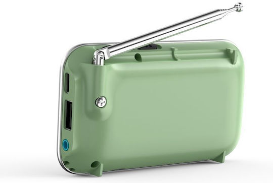 Akai Proffesional 110583-0023 Mini Radio Rechargeable with Bluetooth and USB Green