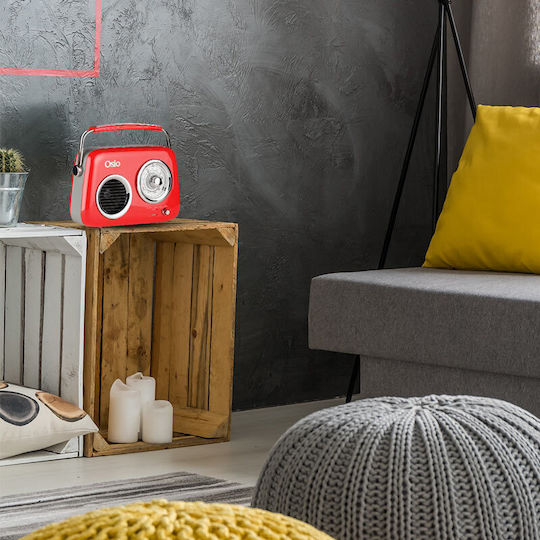 Osio OPR-3040R Retro cu Bluetooth și USB Roșu
