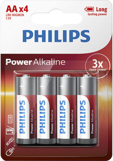 Μπαταρίες Αλκαλικές Philips Αα 4 Τεμ