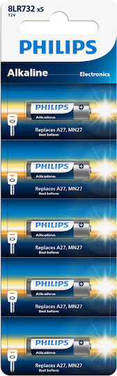 Philips 8lr732p5b/grs, A27 / Mn27 / 8lr732 Алкални Батерии A27 12V 5 Бр