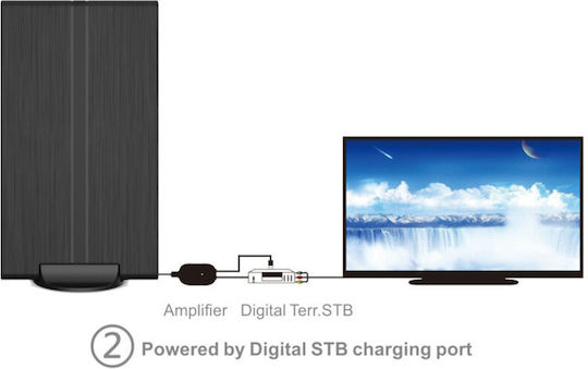 Osio OTA-3035 Indoor TV Antenna (Requires Power Supply) Black