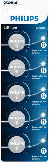 Philips Batterien Lithium für Uhren CR2016 3V 5Stück