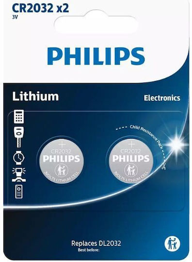 Philips Batterien Lithium für Uhren CR2032 3V 2Stück