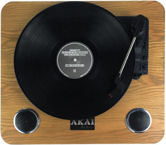 Akai Proffesional ATT-09 Plattenspieler mit Vorverstärker und Eingebaute Lautsprecher Braun