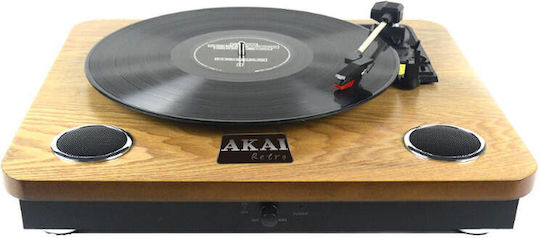 Akai Proffesional ATT-09 Plattenspieler mit Vorverstärker und Eingebaute Lautsprecher Braun