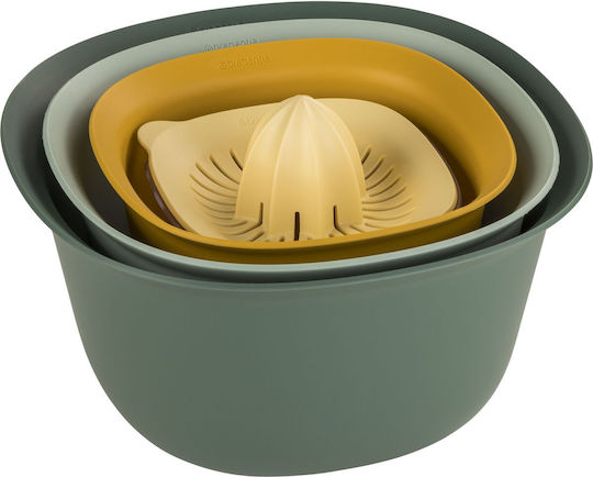 Brabantia Tasty Mixing Bowls 3.2L 1.5L Colander 2.4L Juicer Measuring Jug 0.5L Set 5 Pieces 100% Recyclable Plastic