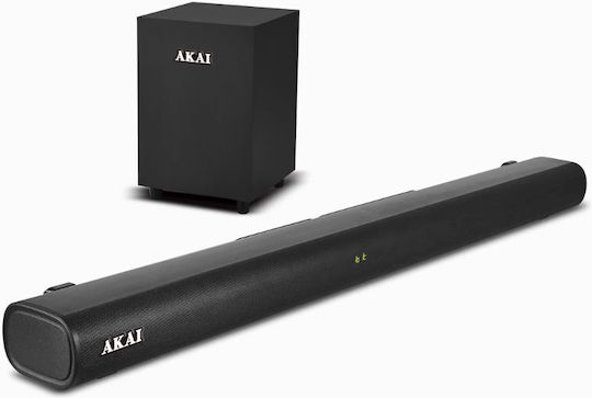 Akai Proffesional ASB-20CSW Soundbar 2.1 Bluetooth και HDMI 80W με Ασύρματο Subwoofer και Τηλεχειριστήριο Μαύρο