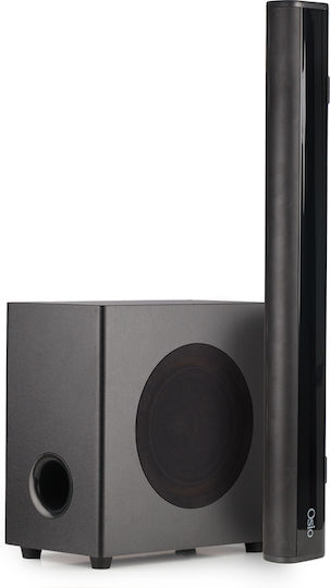 Osio OSBT-9060 Soundbar 2.0 Bluetooth και HDMI 15W με Ασύρματο Subwoofer και Τηλεχειριστήριο Μαύρο