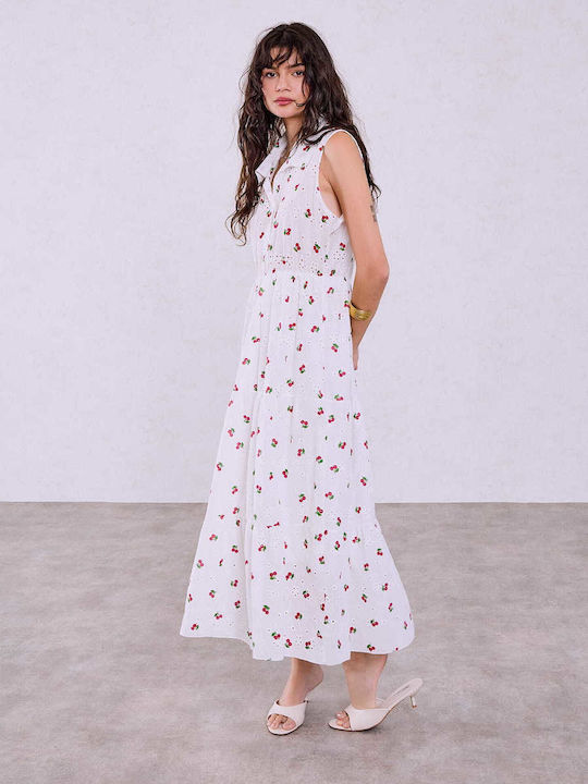 Celestino Women's Sleeveless Dress Cherries White