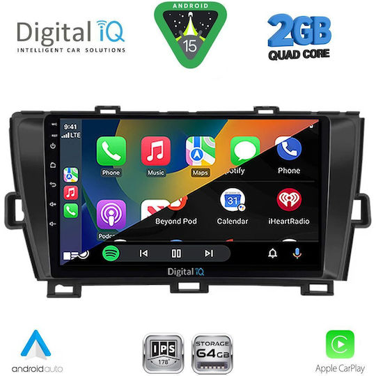 Digital IQ Sistem Audio Auto Pentru Toyota Prius 2009-2015 Bluetooth USB Wi-Fi GPS Apple CarPlay Android Auto Cu Ecran Tactil 9"
