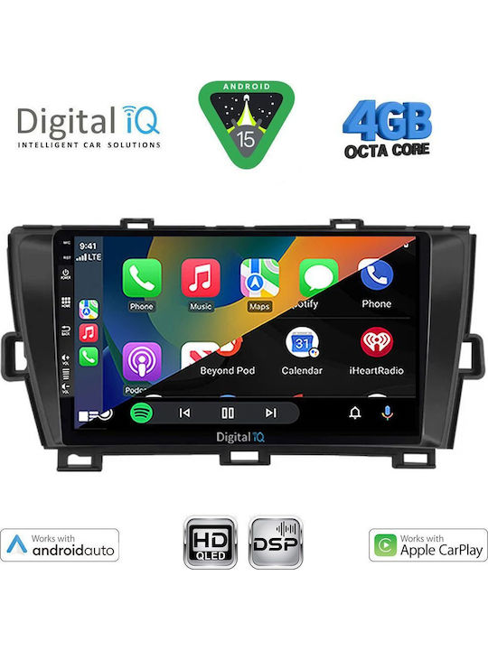 Digital IQ Car Audio System for Toyota Prius 2009-2015 Bluetooth USB WiFi GPS Apple CarPlay Android Auto with 9" Touch Screen