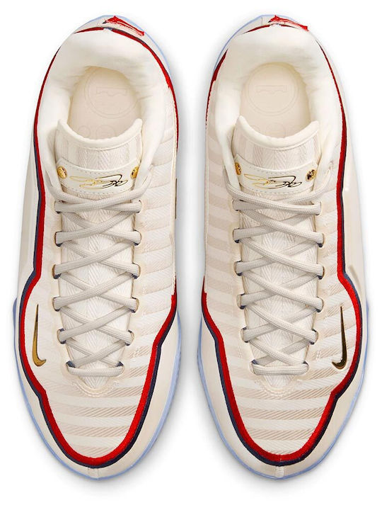 LeBron 23 "Old Glory" Ниски Баскетболни Обувки Pale Ivory / University Red / Midnight Navy / Metallic Gold