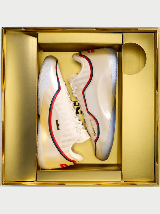 LeBron 23 "Old Glory" Ниски Баскетболни Обувки Pale Ivory / University Red / Midnight Navy / Metallic Gold