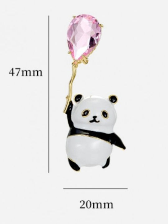 Ecarla Panda Brooch Crystal Balloon Bz200