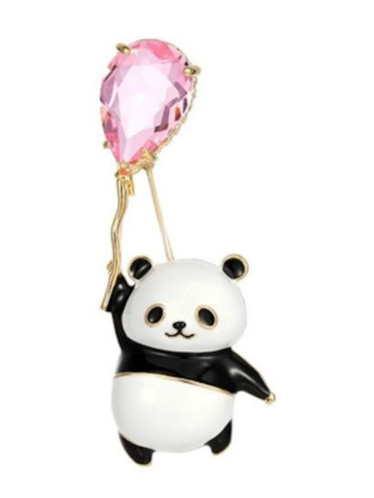 Ecarla Panda Brooch Crystal Balloon Bz200