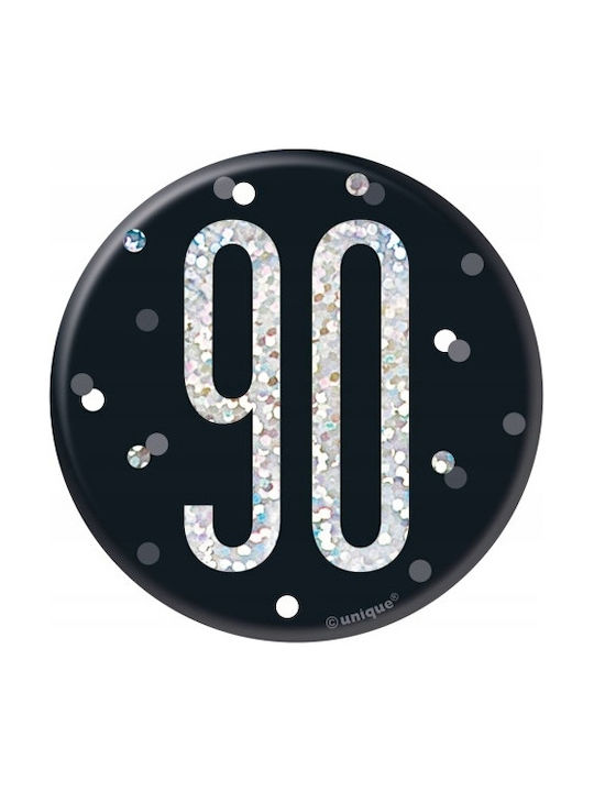 Pinuri Metalice Insigna 90 De Ani Negru Lucios Holo