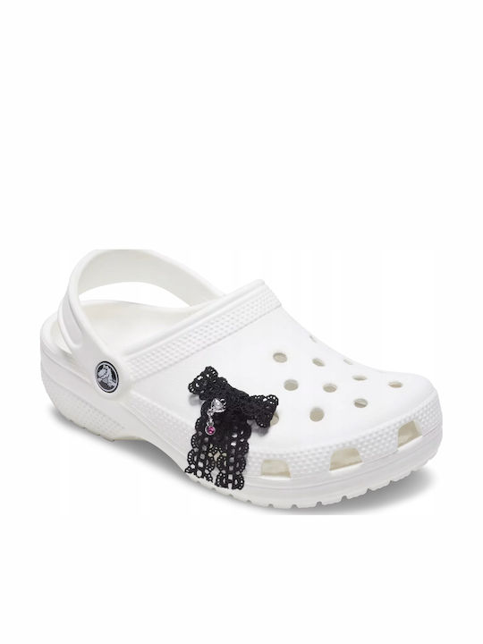 Crocs Jibbitz Black Lace Bow Silver Heart No Size Black Lace Bow Silver Heart